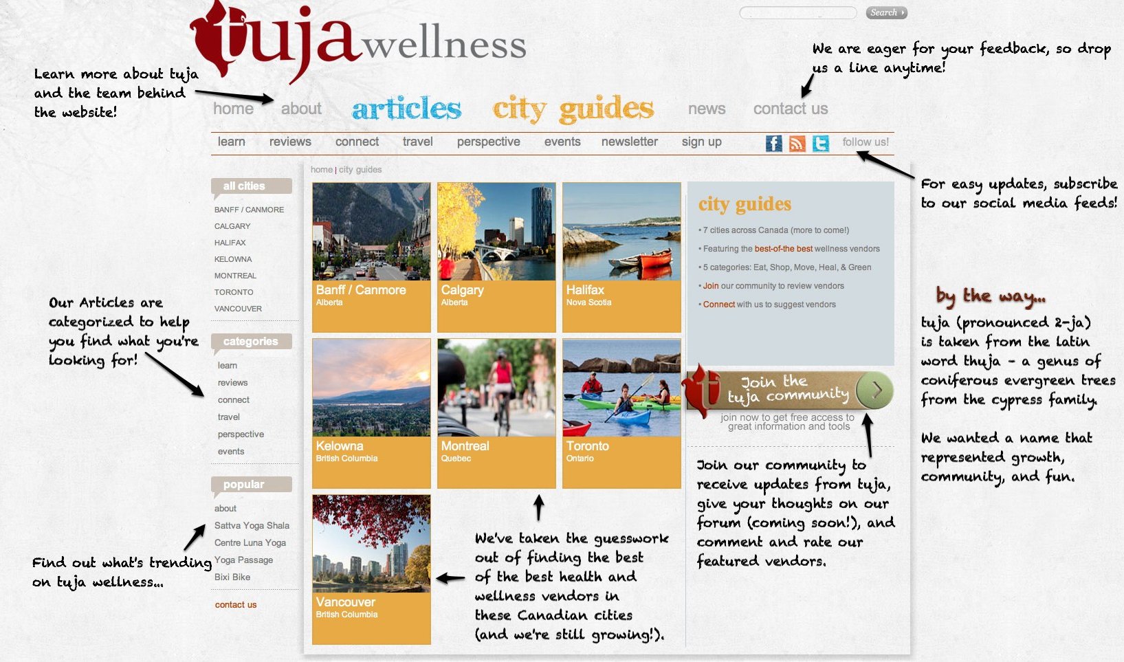 tuja wellness design navigation how to revised